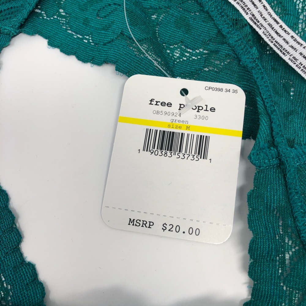 Free People Galloon Lace Racerback Bralette Green - Picture 7 of 11